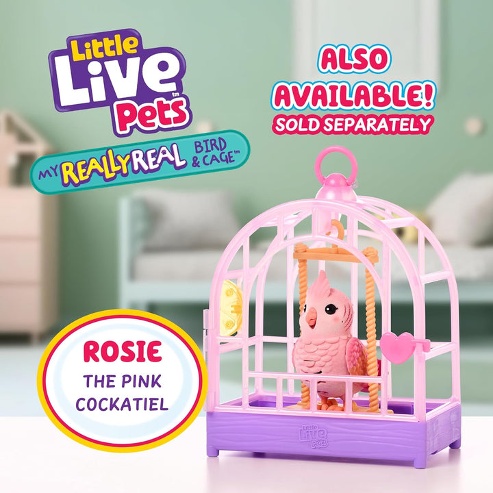Little Live Pets Mi Pajarito Parlanchín Real y Juguetes con Jaula -...