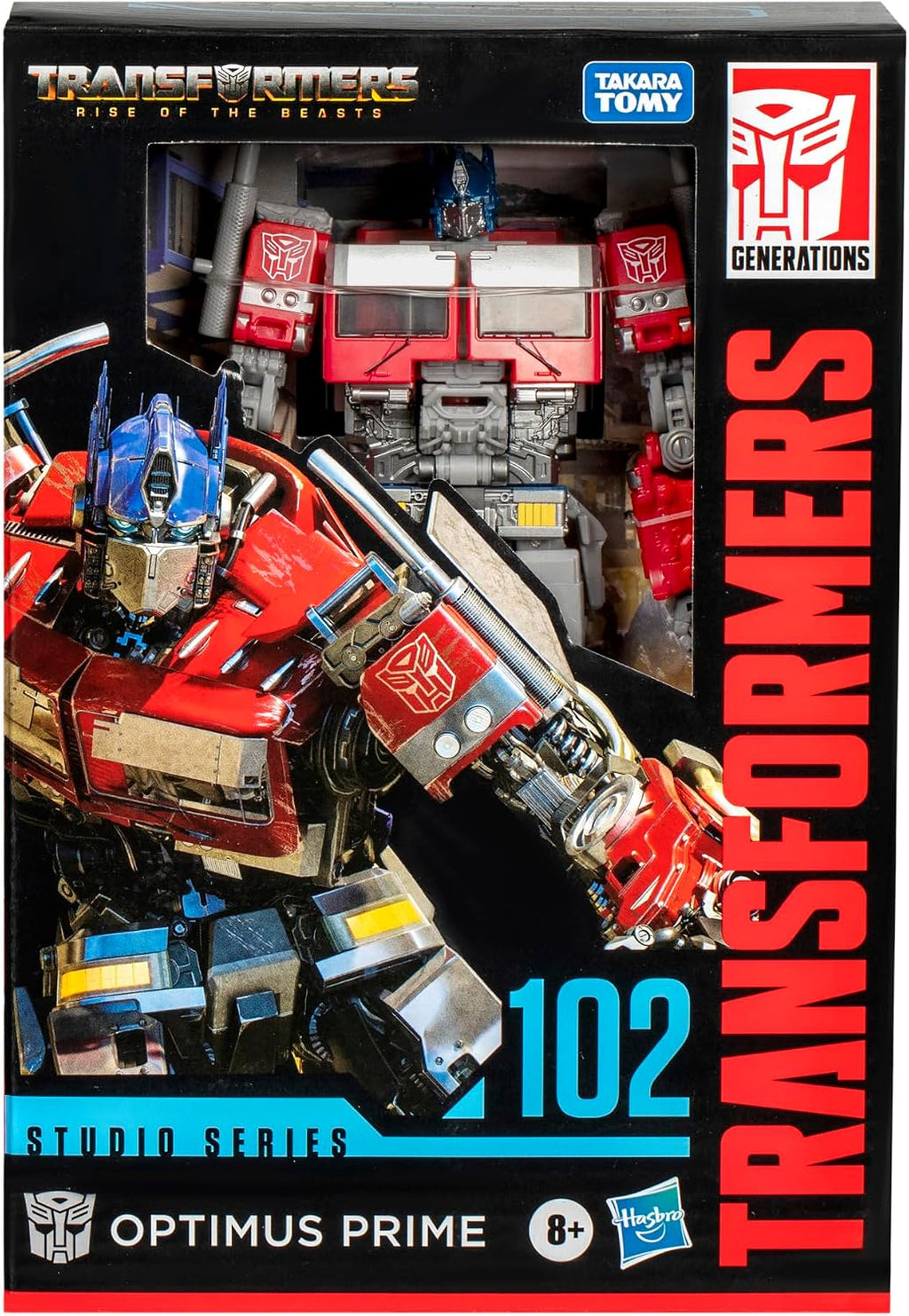 Transformers Toys Studio Series Voyager Class Transformers: Rise of the Beasts 102 Optimus Prime - Figura de acción de conversión de 6.5 pulgadas, 8+