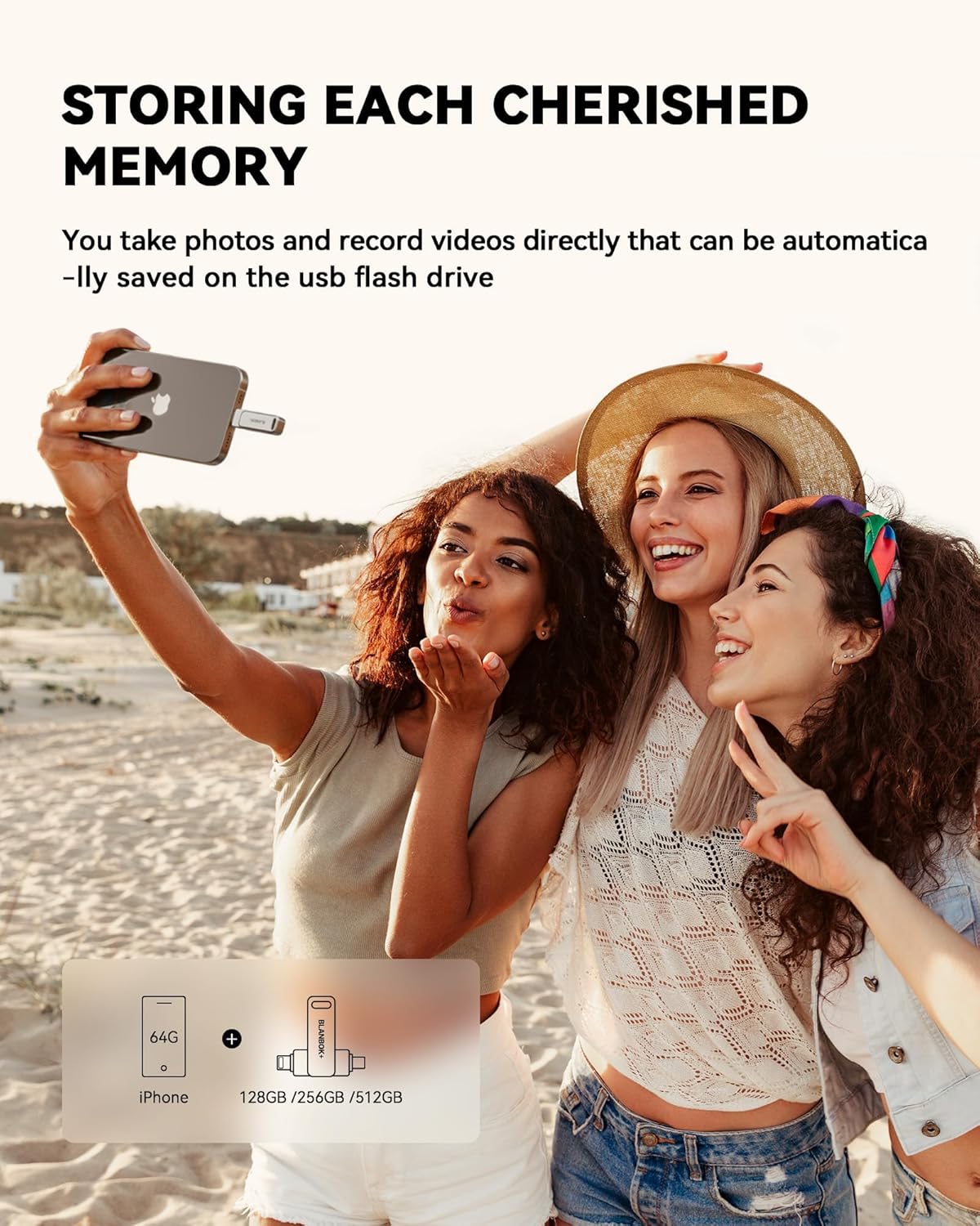 BLANBOK+ Memoria flash USB certificada MFi de 512GB para iPhone, un...