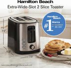 Hamilton Beach Tostadora de 2 rebanadas con ranura extra ancha con botones