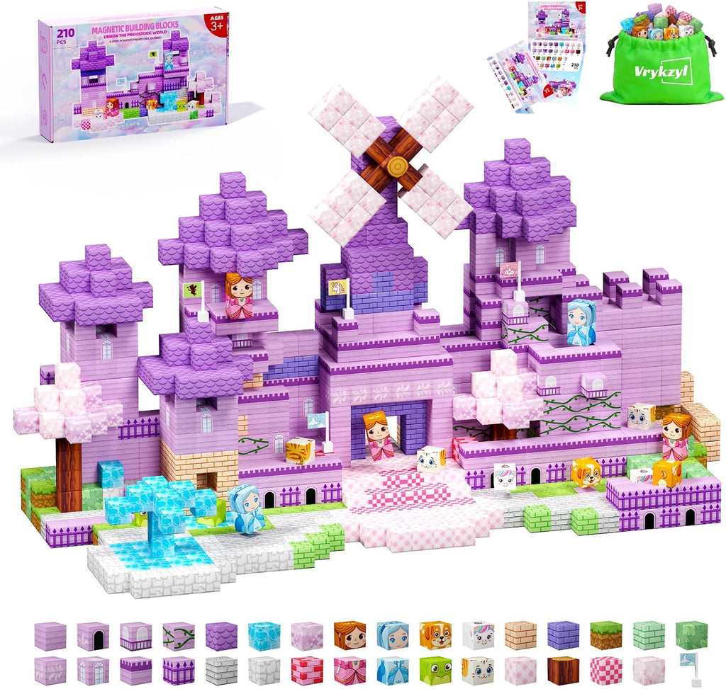 Juego de 210 bloques de construcción magnéticos Princess Castle