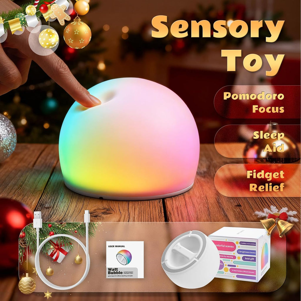 Lámpara Luz nocturna de huevo blanda profesional para niños, luz suave con varios colores, luz interactiva para aliviar el estrés, juguetes para ansiedad, 5 niveles de brillo, atenuación automática en 30 minutos