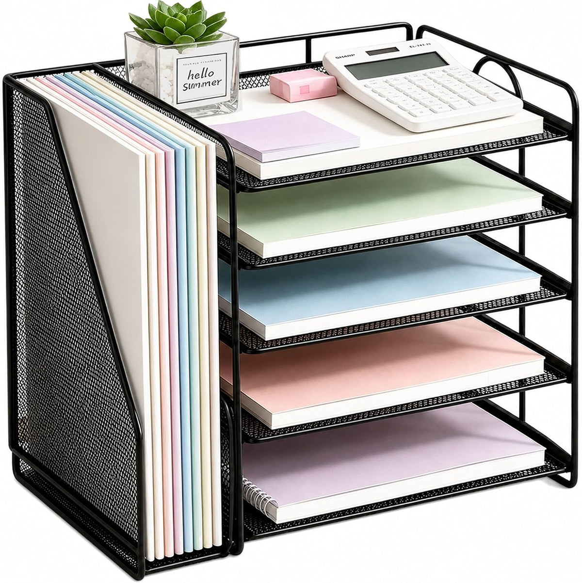 Organizador de escritorio, bandeja organizadora de papel de 5