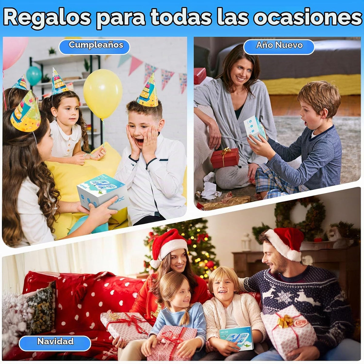 HOFMOC - Mini dron para niños, 5 modos de luz, protectores de hélice