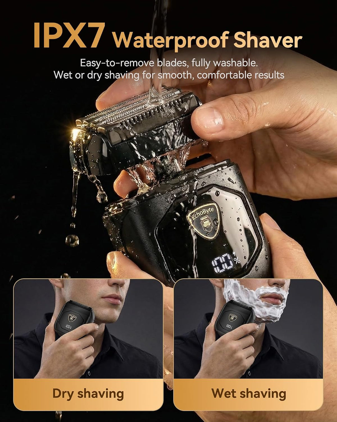 EchoByte Afeitadora eléctrica de metal completo para hombres: 4 cuc...