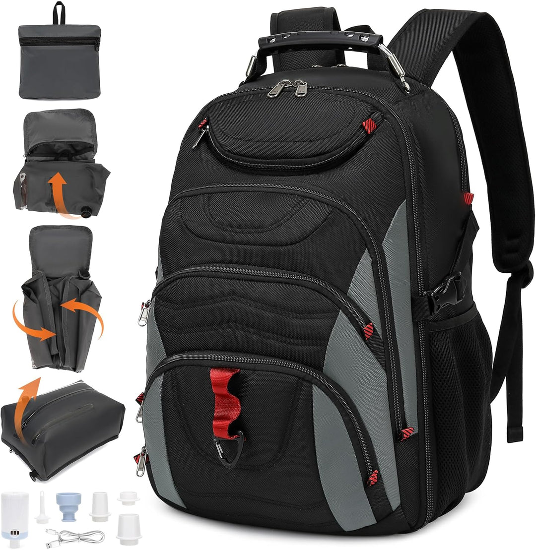 Boavan Mochila para laptop para hombre (negro, 15.6), Gris Q