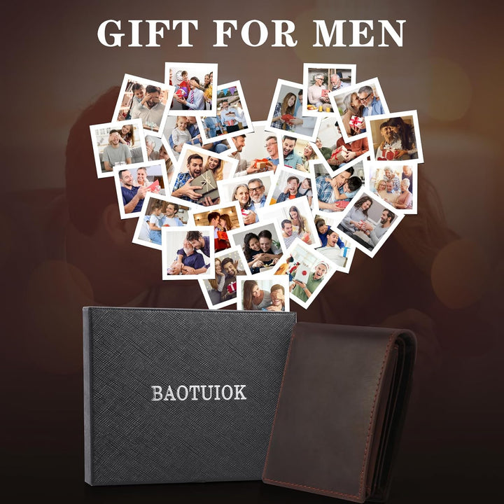 Billetera de cuero plegable para hombre, de gran capacidad, bloqueo...
