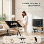 Mesa de rompecabezas de madera con ruedas móviles para rompecabezas de 1500 piezas, tablero de rompecabezas con cajones, superficie de fieltro, altura e inclinación ajustables, regalo de Navidad