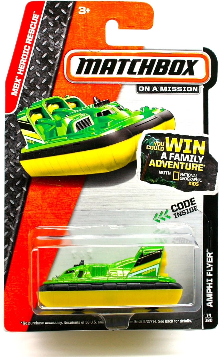 Matchbox 2014 MBX heroico rescate Amphi Flyer 17/120 verde