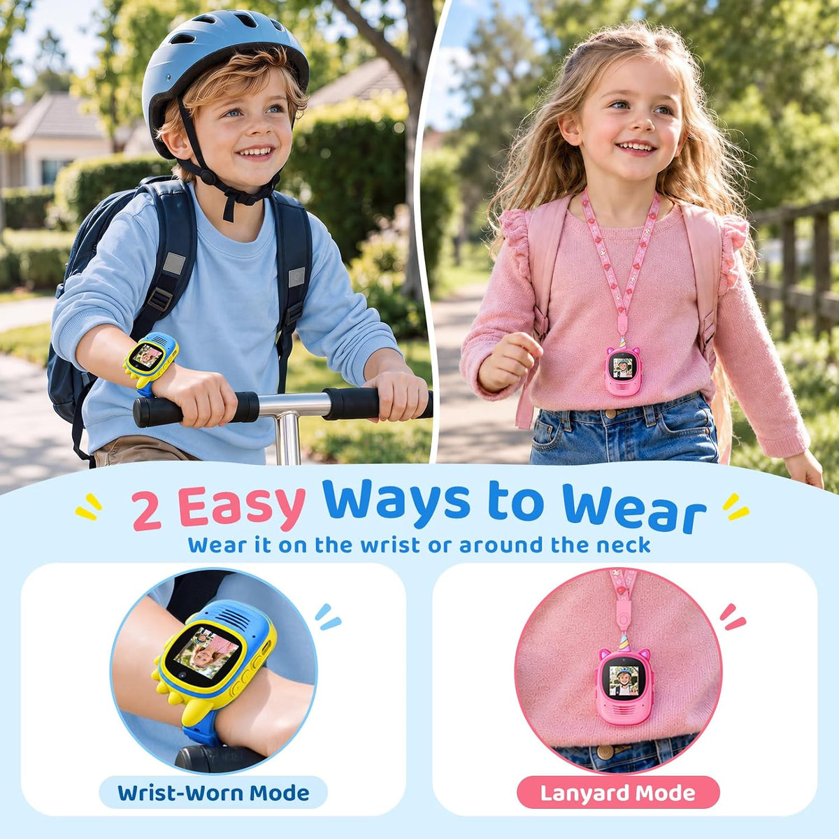 Walkie Talkies de video para niños, paquete de 2 walkie talkies para niños