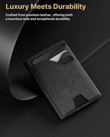 Cartera de cuero typecase para hombres con tarjetero, Negro, Minima...
