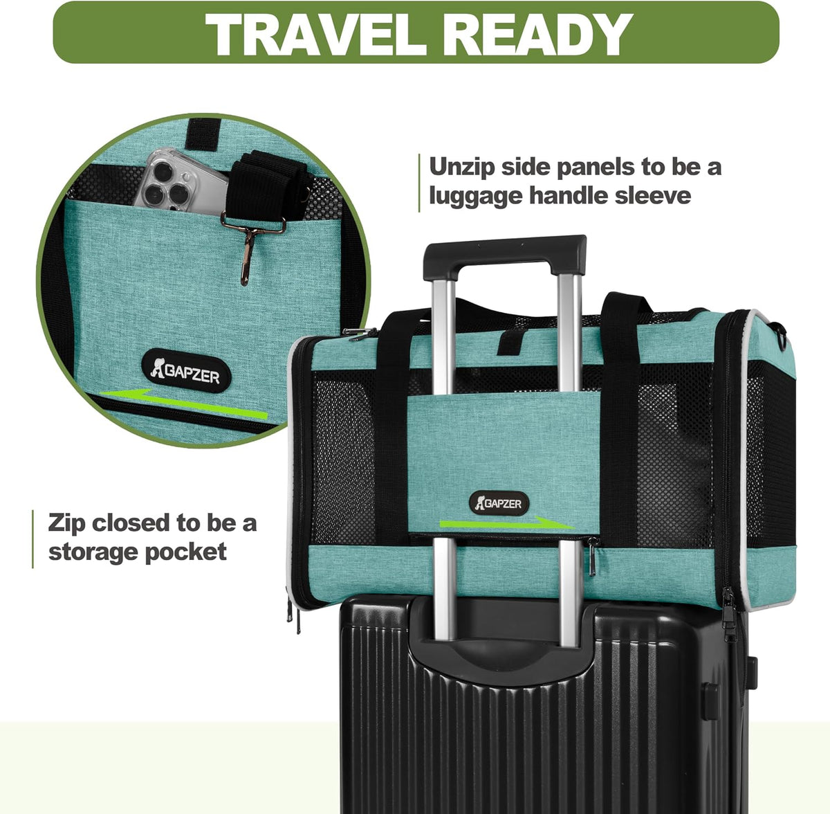 Transportador para gatos de 18 x 11 x 11 pulgadas, jaula de viaje