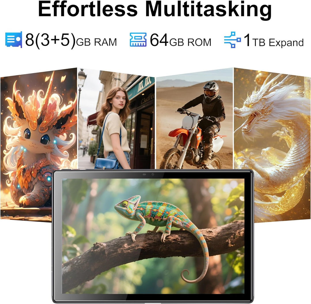Tablet, tabletas Android 15 de 10.1 pulgadas, 8 GB de RAM 64 GB ROM...