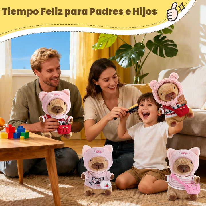 Redaica Capybara - Peluche con 9 piezas de ropa y accesorios, regal...