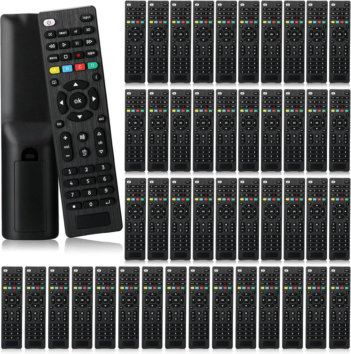 Paquete de 50 unidades de repuesto universales para TV, compatible con todos los televisores inteligentes, LED, LCD, HDTV, serie 3D, para motel, hotel, hogar de ancianos, regular