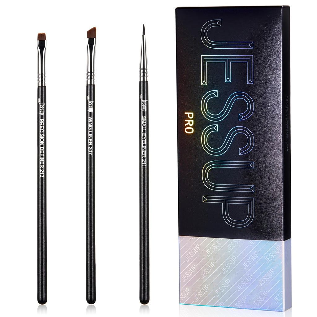 Jessup Set de brochas delineador, 3 piezas, brochas de precisión