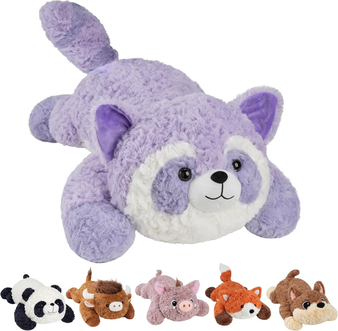 GILFWM Peluche de mapache con peso de 27 pulgadas, 5 libras, calent...