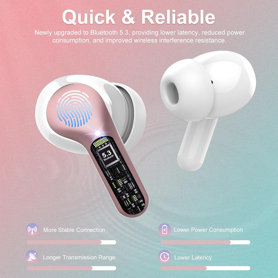 Auriculares inalámbricos, Bluetooth 5.4, estéreo de alta fidelidad,...