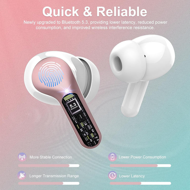 Auriculares inalámbricos, Bluetooth 5.4, estéreo de alta fidelidad,...