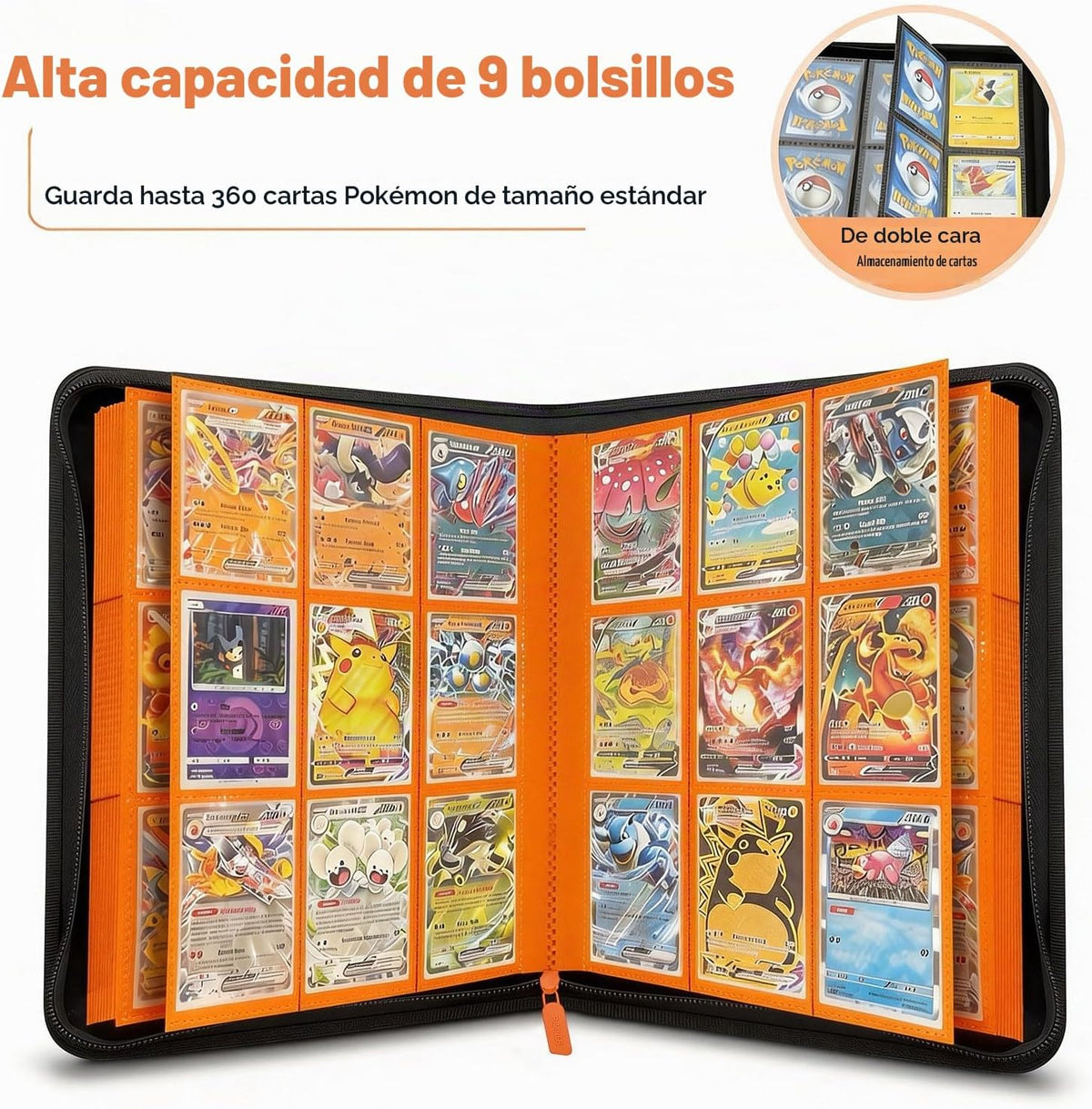 Carpeta para tarjetas, 9 bolsillos, 360 tarjetas intercambiables