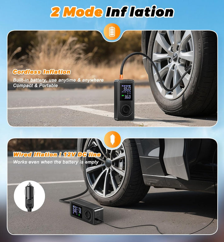 Inflador de Neumáticos Compresor de Aire Portátil - 150 PSI Inflado...