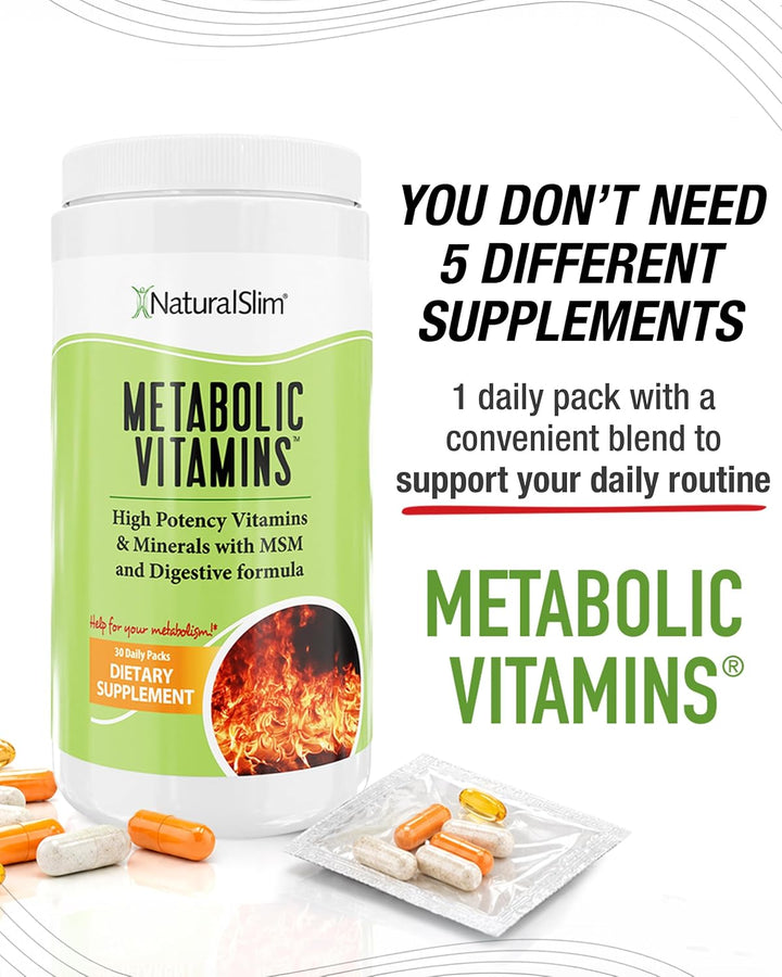 NaturalSlim Vitaminas metabólicas, multivitamínico para mujeres y h...