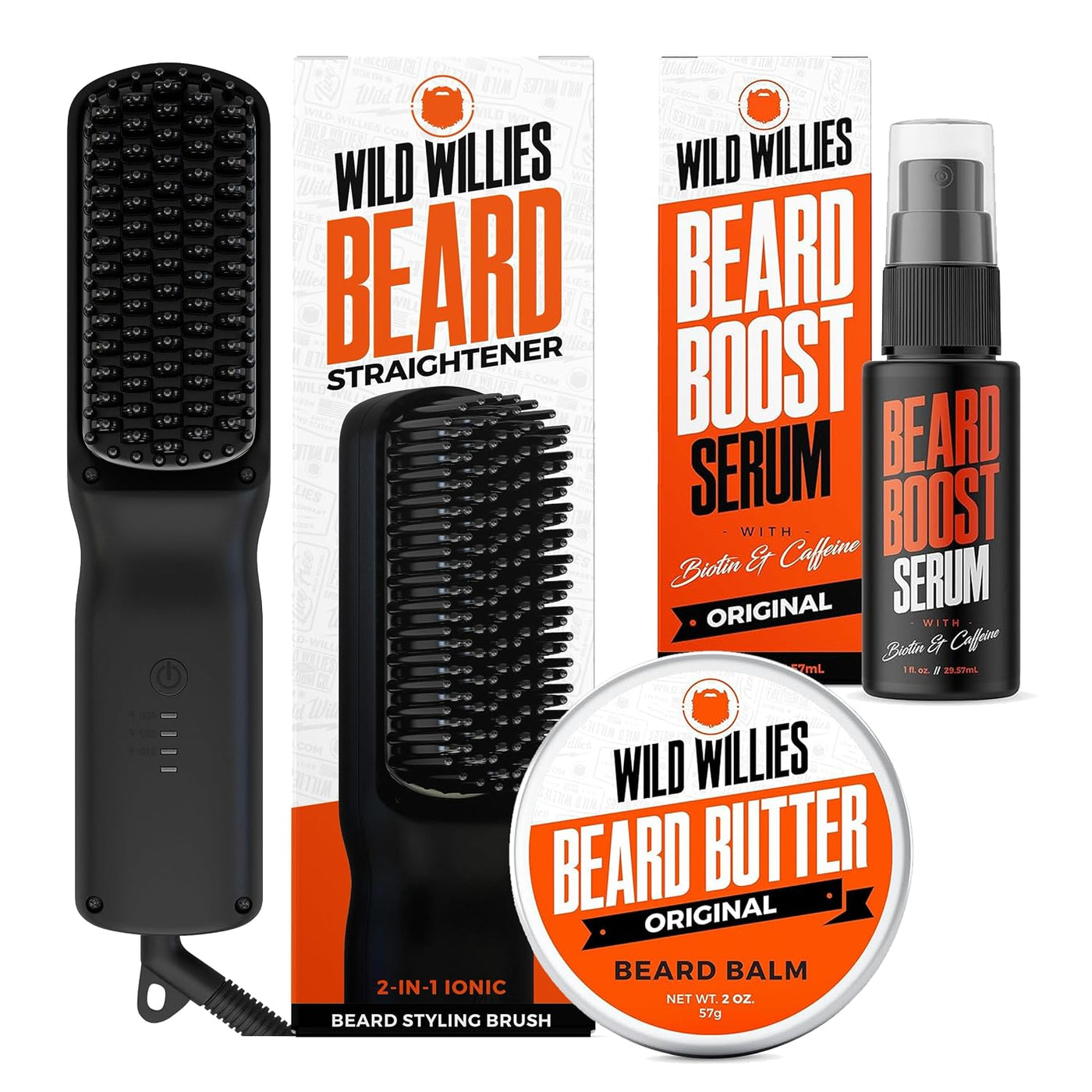 Kit de cuidado de barba Wild Willies: plancha de barba calentada pa...