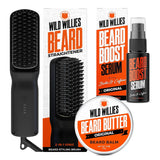 Kit de cuidado de barba Wild Willies: plancha de barba calentada pa...