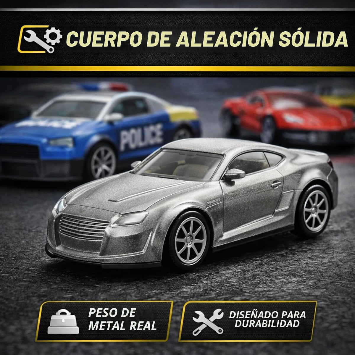 Juego de 25 piezas de autos fundidos a presión en bañera de transporte de almacenamiento, colección de vehículos fundidos a presión de aleación de metal a escala 1:64 para niños