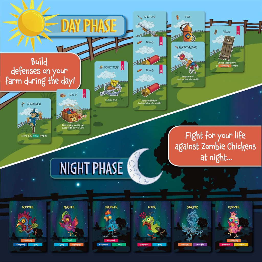 Zombie Chickens - Divertidos juegos de cartas familiares