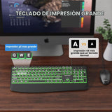 TECKNET Teclado retroiluminado de impresión grande, teclado de comp...