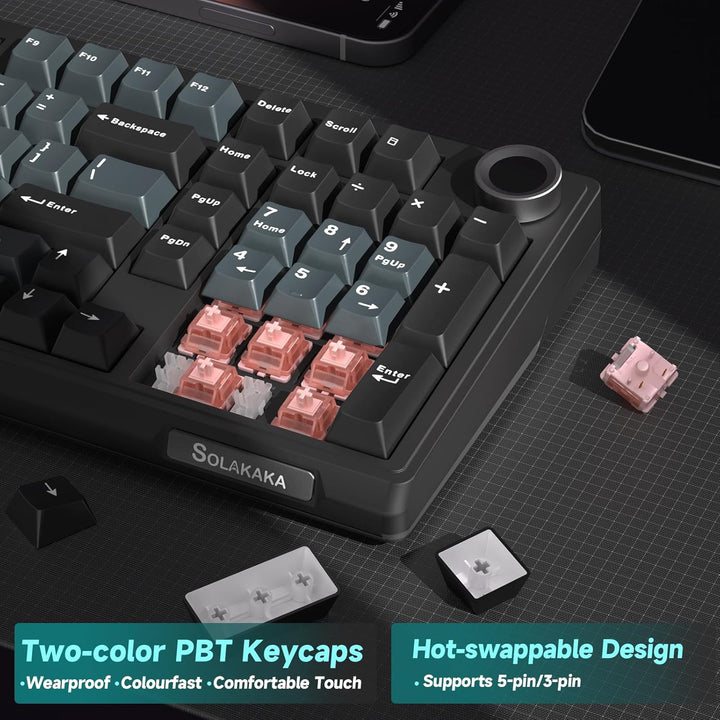 SOLAKAKA KI99 Pro - Teclado mecánico inalámbrico con interruptor si...