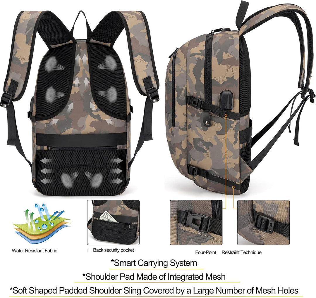 Tzowla, mochila de viaje para computadora portátil resistente al ag...