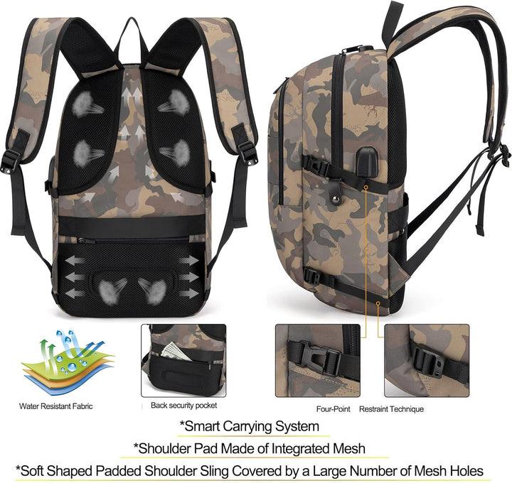 Tzowla, mochila de viaje para computadora portátil resistente al ag...