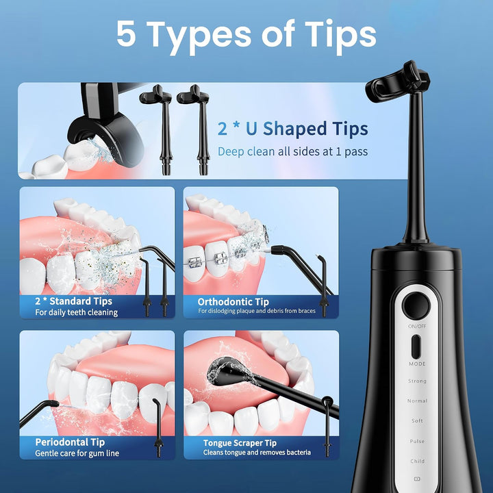 Irrigador dental inalámbrico para dientes, hilo dental en forma de...