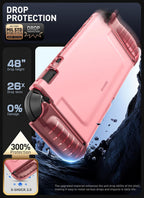 Mumba Funda Desplegable Transparente para Nintendo Switch 2 2025, Protector Cristal con Diseño de Liberación Rápida de Joy-Con y Agarre de TPU Compatible con la Nueva Nintendo Switch 2 de 7.9 Pulgadas (Rosa)