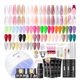 COSCELIA Kit de poligel de uñas con lámpara UV de 15 colores, gel d...