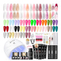 COSCELIA Kit de poligel de uñas con lámpara UV de 15 colores, gel d...