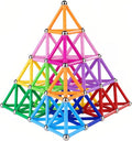 Juego de 204 piezas de palos de construcción magnéticos, juguetes educativos apilables de 2.3 pulgadas de longitud para niños y adultos, juguete de construcción STEM bolas no magnéticas 3D con bolsa de almacenamiento