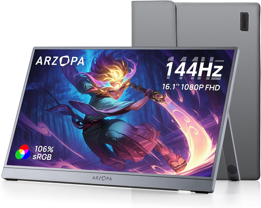 ARZOPA 16.1'' 144Hz Monitor portátil para juegos, 106% sRGB...