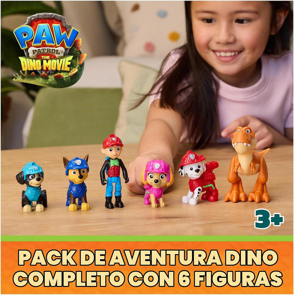 PAW Patrol The Dino Movie Dino Adventure Pack con 6 figuras de juguete