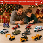 Alloy Cars - Calendario de Adviento 2026 para niños, 24 piezas, calendario de cuenta regresiva de juguete fundido a presión, regalo de Navidad, caja sorpresa para niños y niñas de 3, 4, 5, 6, 7, 8