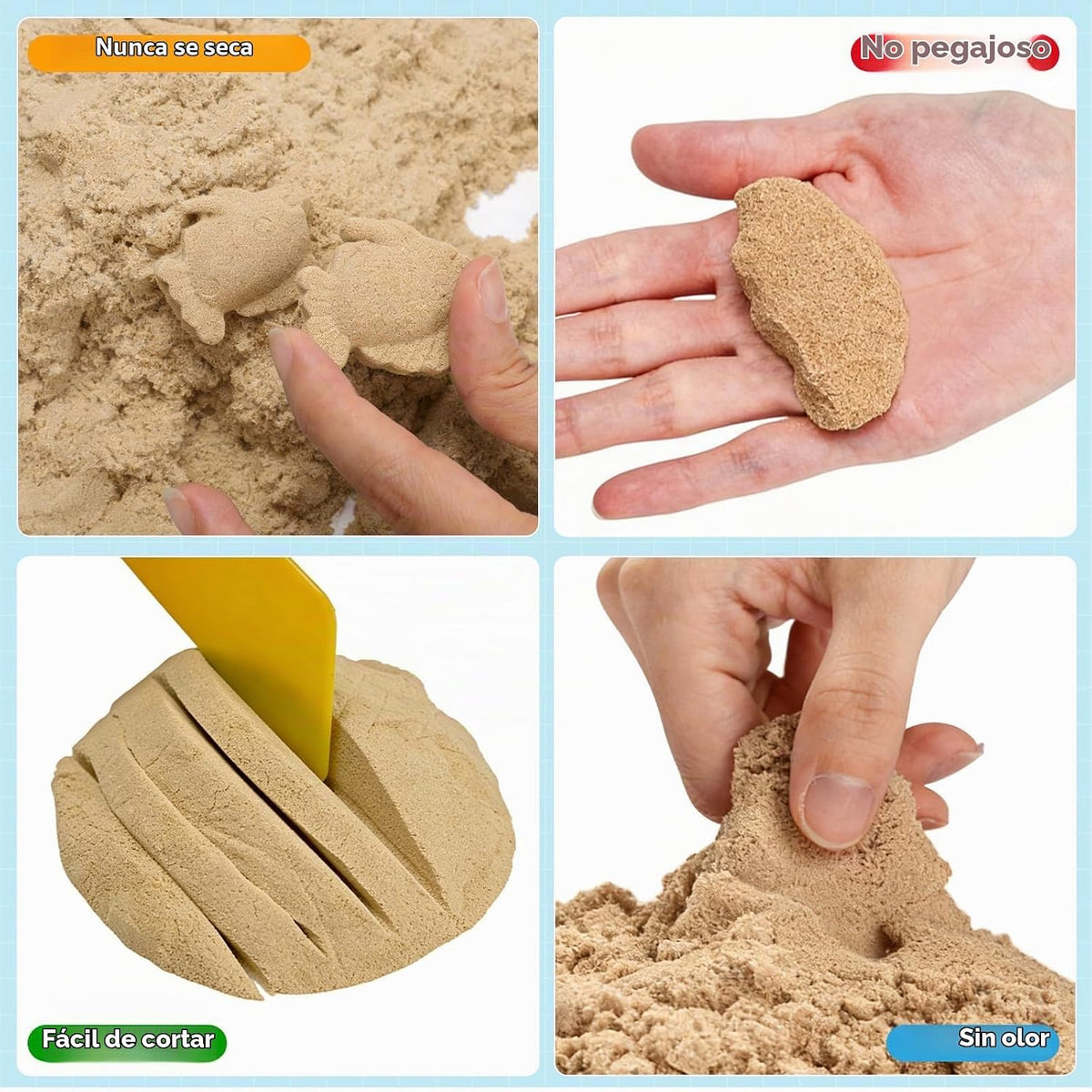 FURWEY Play Sand, arena sensorial marrón natural de 26.6 libras, moldeo