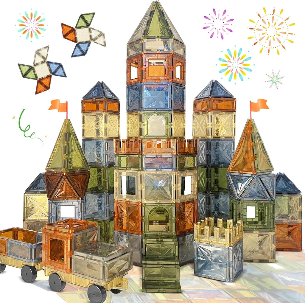 100 piezas de azulejos magnéticos, juguetes Montessori, bloques magnéticos para niños, juegos STEM, educativos para el aula, de aprendizaje, sensoriales, imanes naturales, juguete para niños