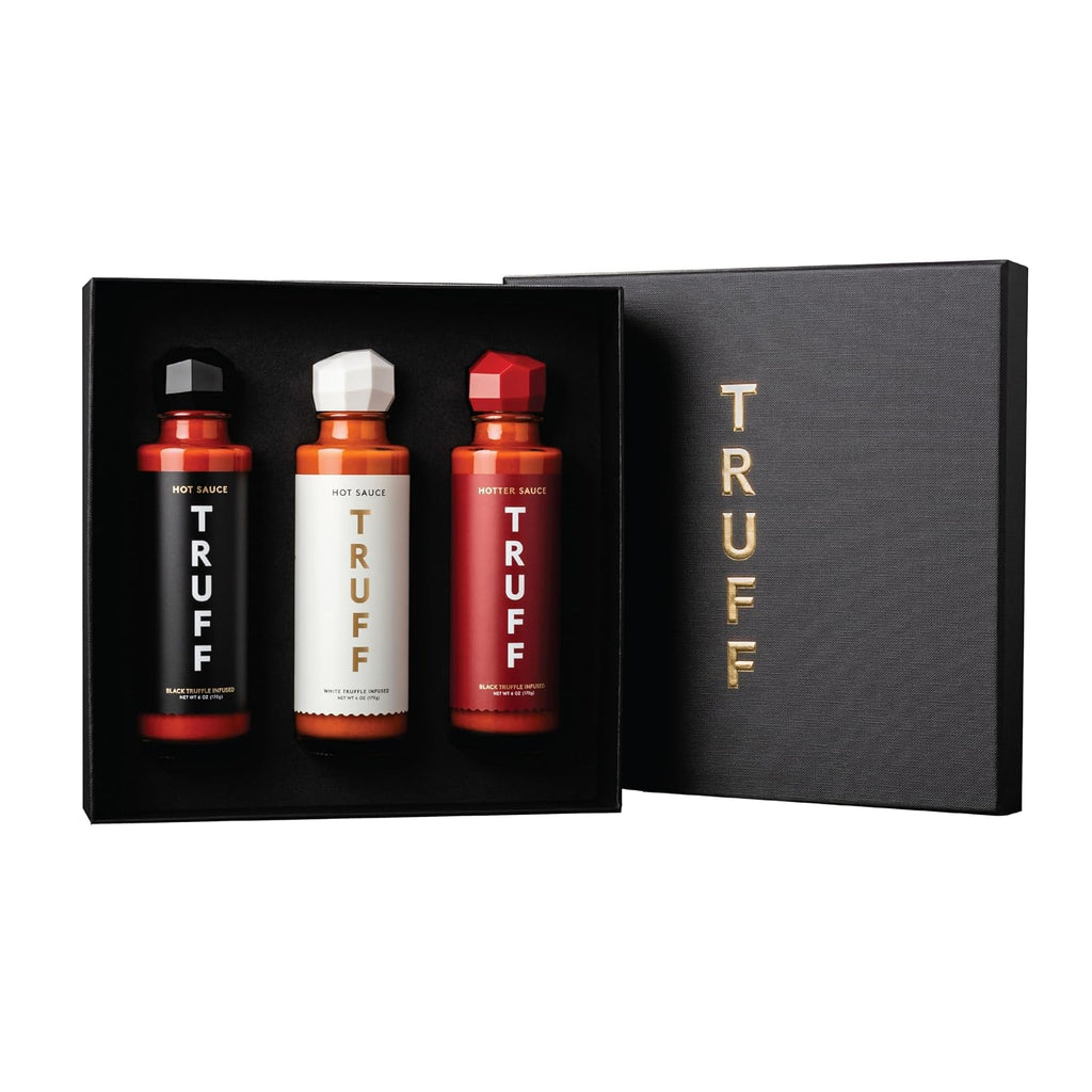 TRUFF Paquete variado de salsa picante, juego de salsa picante gourmet de edición blanca, más caliente y limitada, experiencias únicas de sabor con trufa, paquete de 3 botellas, botellas de 3 ct 6 oz