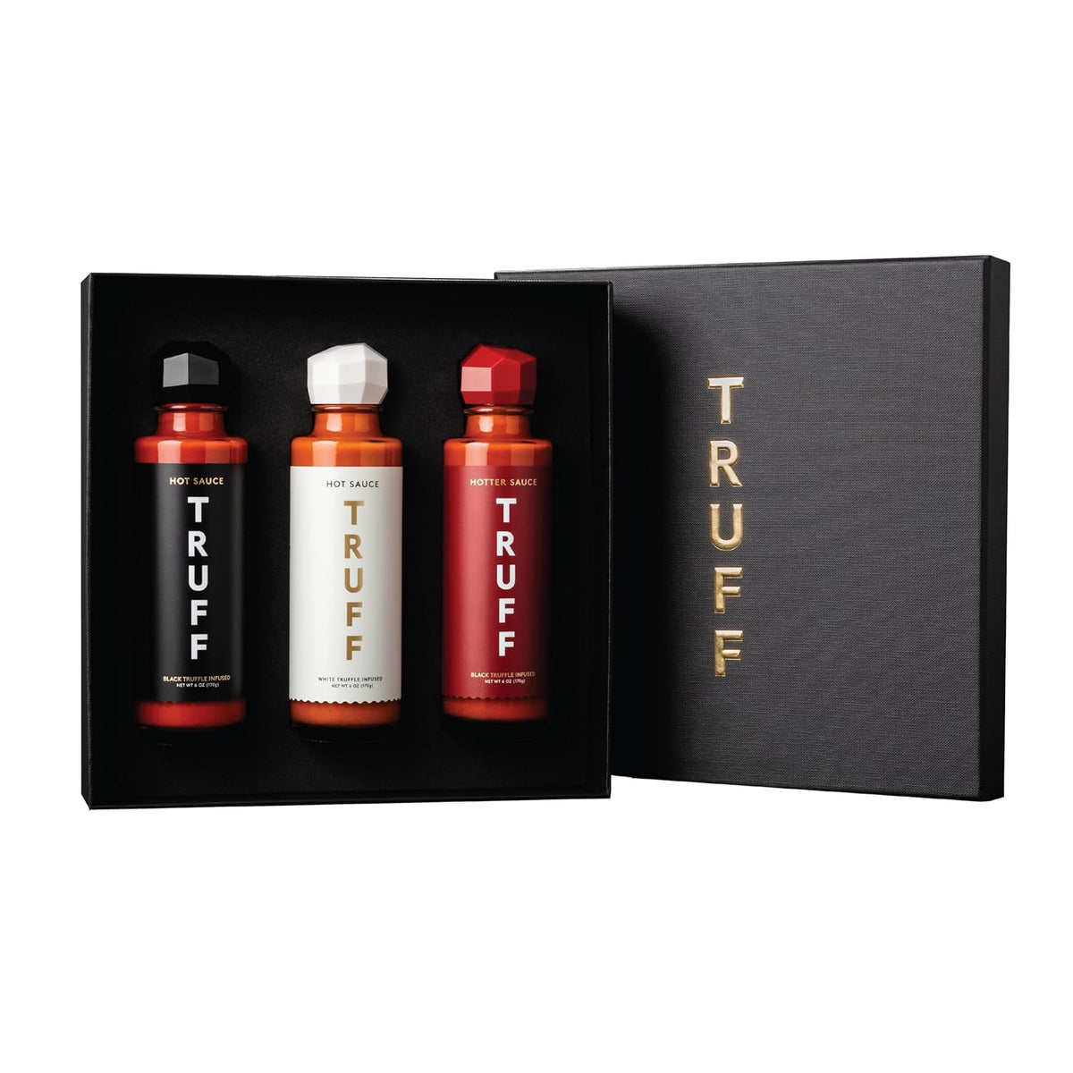 TRUFF Paquete variado de salsa picante, juego de salsa picante gourmet de edición blanca, más caliente y limitada, experiencias únicas de sabor con trufa, paquete de 3 botellas, botellas de 3 ct 6 oz