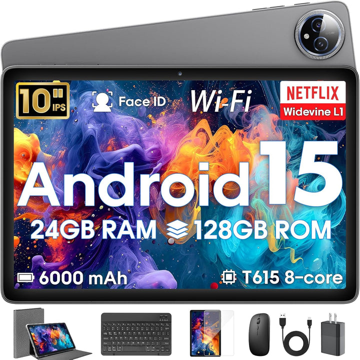 Tablet Android 15 de 10 pulgadas, 24 GB de RAM 128GB ROM, tabletas...