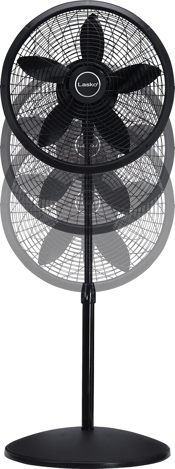 Ventilador de pedestal, ajustable, Negro, 18-pulgadas Lasko Product...