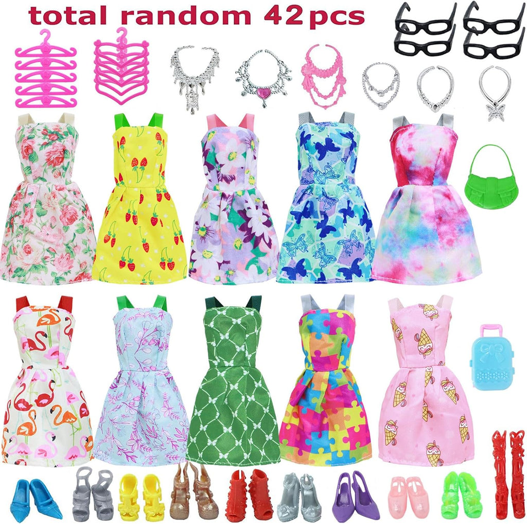 BJDBUS 42 piezas de ropa y accesorios para muñecas