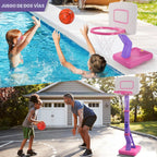 Conjunto de Aro de Baloncesto Rosa para Niños Interior, Mini Pelota de Baloncesto para Niñas